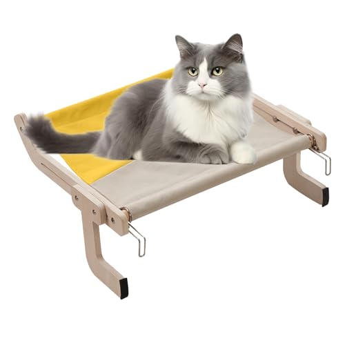 Dayysiuy Katzenfensterbett, Fensterkatzensitzstange | Katzenhängematte aus Holz | Schnurlose Katzenhängematte, Fenstersitz für Hauskatzen, verstellbares Katzenbett aus Holz für Schublade und Schrank Dayysiuy Katzenfensterbett, Fensterkatzensitzstange | Katzenhängematte aus Holz | Schnurlose Katzenhängematte, Fenstersitz für Hauskatzen, verstellbares Katzenbett aus Holz für Schublade und Schrank von Dayysiuy