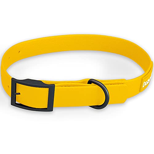 Dazy Dog Dura Allwetter-Halsband – langlebig – wasserdicht – geruchsfrei – stärker als Leder – leicht zu reinigen – hohe Leistung – Designer (Medium, Gelb) von Dazy Dog