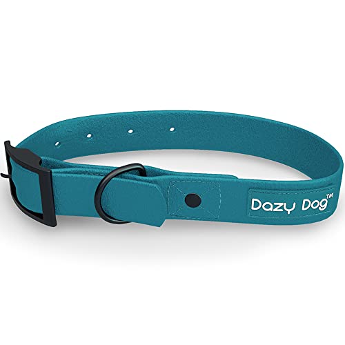Dazy Dog Dura Allwetter-Halsband – langlebig – wasserdicht – geruchsfrei – stärker als Leder – leicht zu reinigen – hohe Leistung – Designer (groß, blaugrün) von Dazy Dog