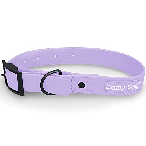 Dazy Dog Dura Allwetter-Halsband – langlebig – wasserdicht – geruchsfrei – stärker als Leder – leicht zu reinigen – hohe Leistung – Designer (groß, lila) von Dazy Dog