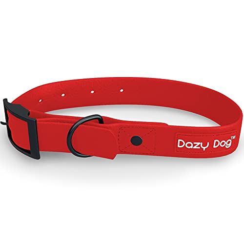 Dazy Dog Dura Allwetter-Halsband – langlebig – wasserdicht – geruchsfrei – stärker als Leder – leicht zu reinigen – hohe Leistung – Designer (groß, rot) von Dazy Dog