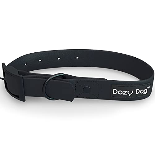 Dazy Dog Dura Allwetter-Halsband – langlebig – wasserdicht – geruchsfrei – stärker als Leder – leicht zu reinigen – hohe Leistung – Designer (groß, schwarz) von Dazy Dog