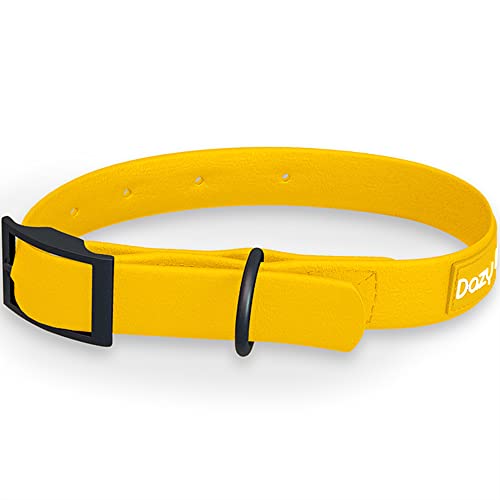 Dazy Dog Dura Allwetter-Halsband – langlebig – wasserdicht – geruchsfrei – stärker als Leder – leicht zu reinigen – hohe Leistung – Designer (klein, gelb) von Dazy Dog