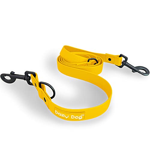Dazy Dog Dura wasserdichte Hundeleine, verstellbare TPU-Leine, stärker als Biothan, Silikon und Gummi, für kleine, mittelgroße und große Hunde (groß/extra groß, gelb) von Dazy Dog