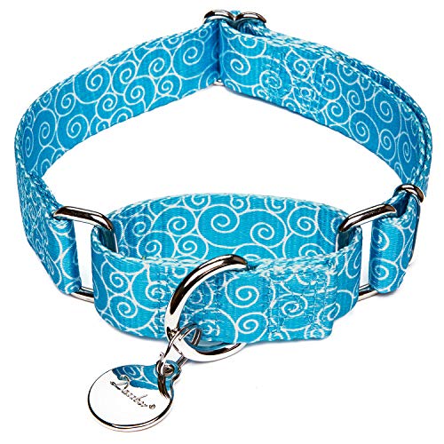 Dazzber Martingal Halsbänder für Hunde, Einstellbar-Heavy Duty- Weiche-Glatte-Leichtes Gehen Sie den Hund für Mittlere Hunde (Mittlere, Blau) von Dazzber