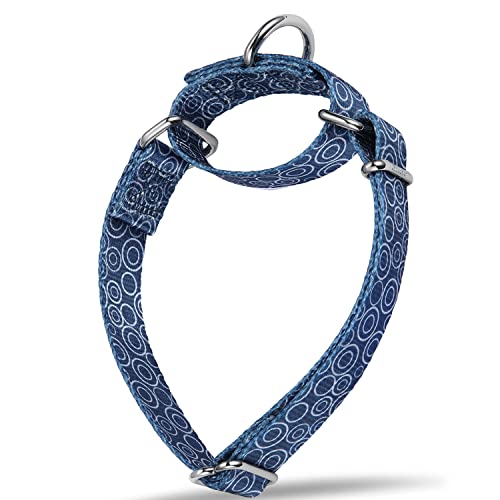 Dazzber Martingale Halsbänder für Hunde, kein Ziehen, Anti-Entkommen, strapazierfähig, für mittelgroße Hunde, verstellbar, 35,6 cm bis 53,3 cm, Marineblau – C.R.C von Dazzber