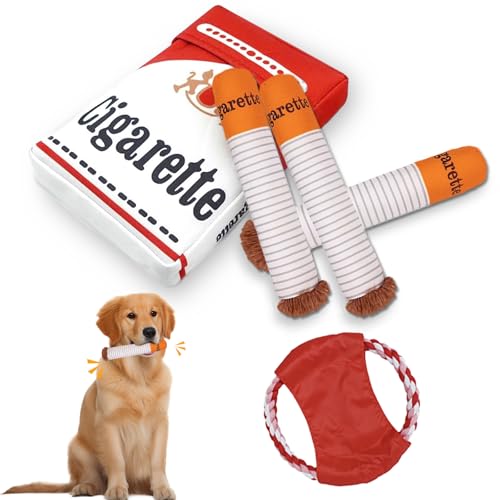 Hunde Interaktives Spielzeug, Zigarette Hundespielzeug, Plüsch Quietschspielzeug Mit Einer Box, Hund Flying Disc Spielzeug Natürliche Baumwolle Seil, Canvas Soft Frisbee Spielzeug, Für Training Hunde Interaktives Spielzeug, Zigarette Hundespielzeug, Plüsch Quietschspielzeug Mit Einer Box, Hund Flying Disc Spielzeug Natürliche Baumwolle Seil, Canvas Soft Frisbee Spielzeug, Für Training von Dazzroi