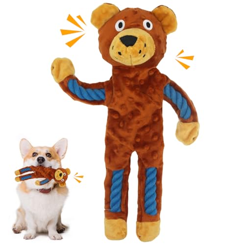 Quietschendes Hundespielzeug, Kauspielzeug für Hunde mit Baumwollseil, langlebiges Tauziehen Hundespielzeug, interaktives Spielspielzeug für kleine, mittelgroße und große Hunde, Langeweile Quietschendes Hundespielzeug, Kauspielzeug für Hunde mit Baumwollseil, langlebiges Tauziehen Hundespielzeug, interaktives Spielspielzeug für kleine, mittelgroße und große Hunde, Langeweile von Dazzroi