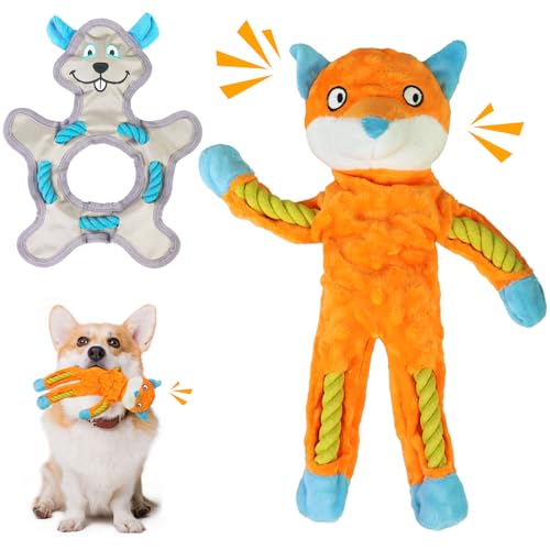 Quietschendes Hundespielzeug, interaktives Hundespielzeug mit Baumwollseil, weich, langlebig, Kauspielzeug für Hunde, Tauziehen, Haustierspielzeug für kleine, mittelgroße und große Hunde, Training Quietschendes Hundespielzeug, interaktives Hundespielzeug mit Baumwollseil, weich, langlebig, Kauspielzeug für Hunde, Tauziehen, Haustierspielzeug für kleine, mittelgroße und große Hunde, Training von Dazzroi
