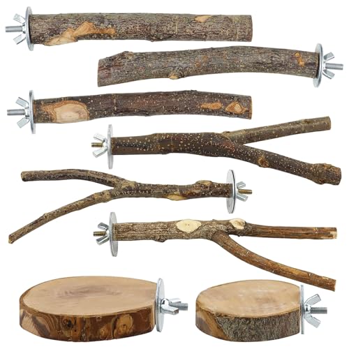 8pcs Papageien Barches Stand Bird Play Fitness Spielzeug Chportieren Kletternübung Leiter Für Vögel Holzklettern Leiter Schwung von Dcaknri