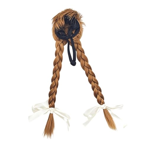Dcaknri Geflochtene lange Frisur, dekorative Schleife, Kopfschmuck für Gänse, Kostüme, Versammlungen, einfach zu tragen, Kunstfaser, waschbar, Haustier-Haarteil für Kostümpartys Dcaknri Geflochtene lange Frisur, dekorative Schleife, Kopfschmuck für Gänse, Kostüme, Versammlungen, einfach zu tragen, Kunstfaser, waschbar, Haustier-Haarteil für Kostümpartys von Dcaknri