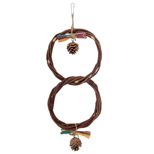 Dcaknri Natürliches Holz Vogel Stehstange Spielzeug Käfig Kauspielzeug Schaukel für kleine Vögel Vogelkäfig Zubehör Versorgung Käfig Zubehör von Dcaknri