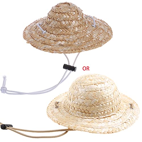Pet Hat Dog Strohhut Haustier Für Katzenhut Mit Verstellbarem Riemen Sombrero Größe S/L Haustierhund Für Katzenkostümzubehör von Dcaknri