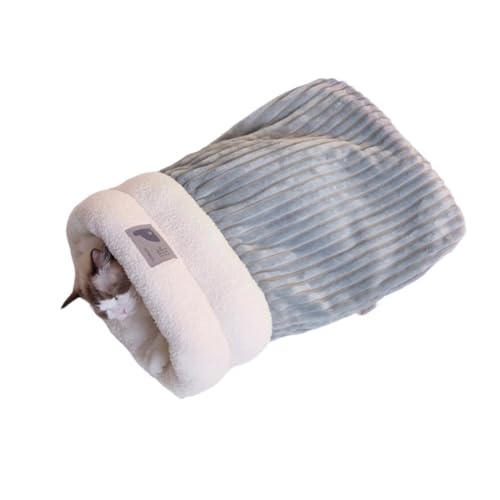 Dcluluwe Winterschlafsack für Katzen, Weicher Plüsch-Katzensack, Selbstwärmendes Katzenhöhlenbett für Hauskatzen, Katzenverstecke, Kuschelsack für Haustiere A von Dcluluwe