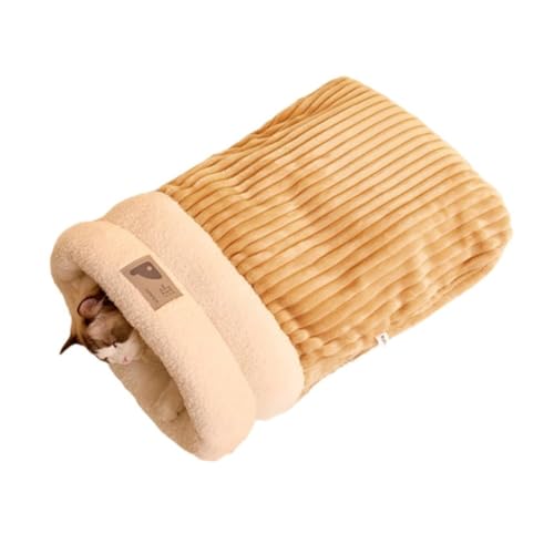 Dcluluwe Winterschlafsack für Katzen, Weicher Plüsch-Katzensack, Selbstwärmendes Katzenhöhlenbett für Hauskatzen, Katzenverstecke, Kuschelsack für Haustiere B von Dcluluwe