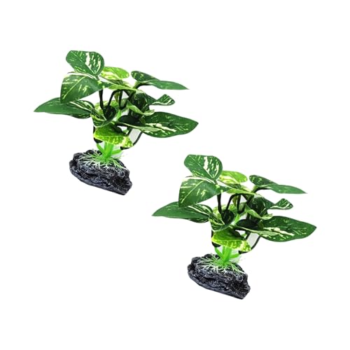 Ddujbtp Aquarien Landschaft Künstliches Blattterrarium Landschaft Garnelenanlagen Statue Aquarien Lebensraum Dekore Aquariumharz Pflanze von Ddujbtp