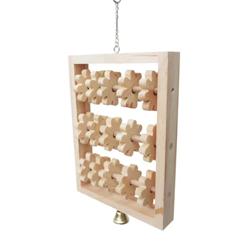 Kleine Mittlere Papageiholz ​​Holzschwung Kaut Puzzle Training Block Hanging Barsch Spielzeug Für Vögel Unterhaltung Käfig Dekoration Vogelklettern Spielzeug Für Haustierpapageien von Ddujbtp