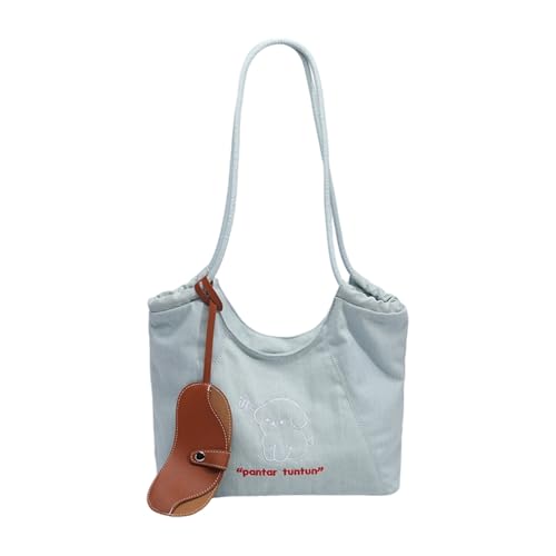 Praktische bestickte Hunde-Umhängetasche zum Tragen wesentlicher geräumiger Innenunterarmtaschen, zum Einkaufen und Reisen, einzigartige bestickte Hundetasche von Ddujbtp