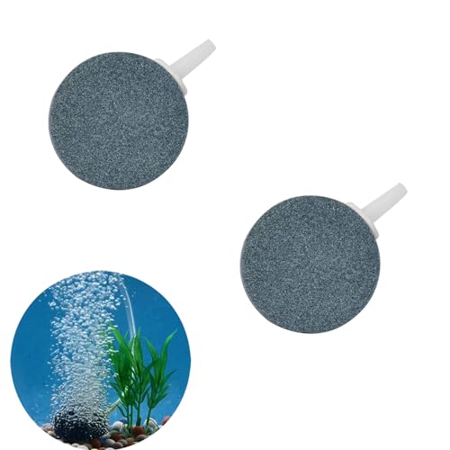 Aquarium-Luftstein-Scheibe – 4,1 cm Blasen-Diffusor, 2 Stück Aquarium-Luftsteine, Luftsteine, Ausströmerstein-Bubbler, Aquarium-Luft-Aump-Zubehör, Luftsteine für Aquarien von DeKago