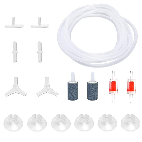 DeKago 4,5 m Airline-Schlauch-Standard-Kit - Aquarium-Luftpumpen-Zubehör mit grauen Luftstein-Zylindern, Rückschlagventilen, Saugnäpfen und Anschlüssen für Nano-Luftpumpen, kleine Eimer und Aquarien DeKago 4,5 m Airline-Schlauch-Standard-Kit - Aquarium-Luftpumpen-Zubehör mit grauen Luftstein-Zylindern, Rückschlagventilen, Saugnäpfen und Anschlüssen für Nano-Luftpumpen, kleine Eimer und Aquarien von DeKago