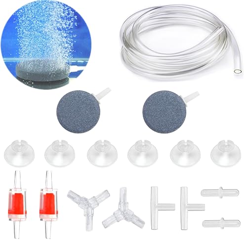 DeKago 4,5 m transparentes Luftschlauch-Set – Aquarium-Luftpumpen-Zubehör mit Luftsteinen, Scheibenblase, Rückschlagventilen, Saugnäpfen und Anschlüssen für Nano-Luftpumpen, kleine Eimer und Aquarien DeKago 4,5 m transparentes Luftschlauch-Set – Aquarium-Luftpumpen-Zubehör mit Luftsteinen, Scheibenblase, Rückschlagventilen, Saugnäpfen und Anschlüssen für Nano-Luftpumpen, kleine Eimer und Aquarien von DeKago