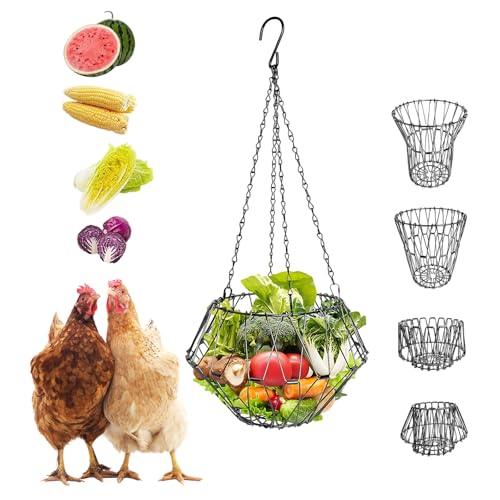 Faltbarer Hühnermatik Futterautomat 16,5 cm - Klappbarer Gemüse-Obst-Feeder mit 4 Ketten zum Aufhängen für Hühnerstall, Hühner & Enten (1 STÜCK, Geflügelzubehör) Faltbarer Hühnermatik Futterautomat 16,5 cm - Klappbarer Gemüse-Obst-Feeder mit 4 Ketten zum Aufhängen für Hühnerstall, Hühner & Enten (1 STÜCK, Geflügelzubehör) von DePro