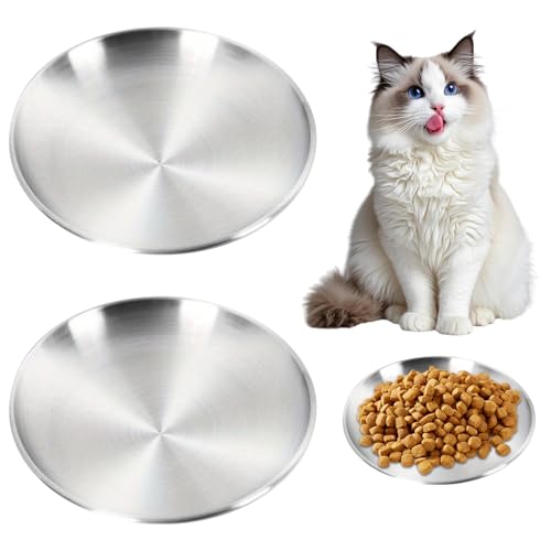 Deaguid Katzennapf aus Edelstahl, Metall-Katzennäpfe mit leiser Fütterung, Flecken-Stahl-Futternapf, Futternapf für Katzen, Hundenapf, 2 Stück Deaguid Katzennapf aus Edelstahl, Metall-Katzennäpfe mit leiser Fütterung, Flecken-Stahl-Futternapf, Futternapf für Katzen, Hundenapf, 2 Stück von Deaguid