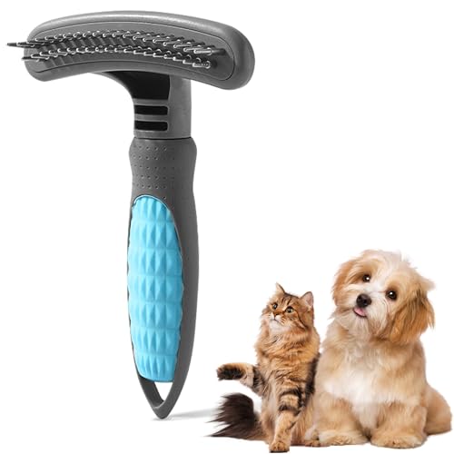 Enthaarungsbürste für Hunde, professionelles Fellpflege-Werkzeug, Unterwollharke für kurzes langes Haar, statischer Haustierkamm reduziert Haarausfall, langlebige Katzenpferdebürste (blau) von Deaguid