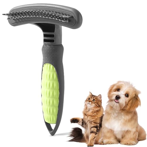 Enthaarungsbürste für Hunde, professionelles Fellpflege-Werkzeug, Unterwollharke für kurzes langes Haar, statischer Haustierkamm reduziert Haarausfall, langlebige Katzenpferdebürste (grün) von Deaguid