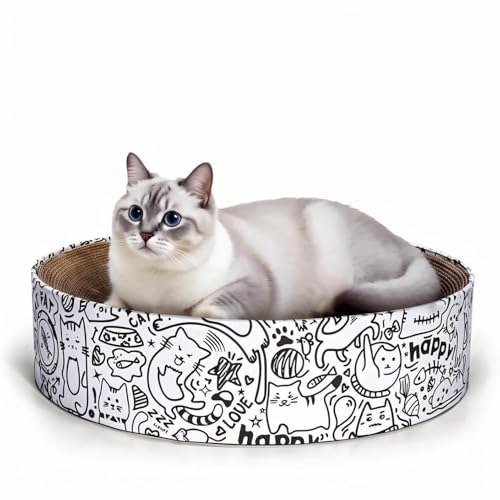 Katzenhaus aus Karton mit 2 Kratzunterlagen, 43,2 cm L x 30,5 cm B x 30,5 cm H, große Katzenkratzer, Lounge-Bett für Indoor-Katzen, Katzenkratzbrett und Katzenkratzbox für Hasen/Katzen, Tiere, Weiß Katzenhaus aus Karton mit 2 Kratzunterlagen, 43,2 cm L x 30,5 cm B x 30,5 cm H, große Katzenkratzer, Lounge-Bett für Indoor-Katzen, Katzenkratzbrett und Katzenkratzbox für Hasen/Katzen, Tiere, Weiß von Deamoser