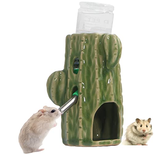 Deapeey 3-in-1 Keramik-Wasserflasche, verstellbar, 80 ml, kein Tropfen, geeignet für Syrer, Zwerghamster, Mäuse, Rennmäuse, Meerschweinchen von Deapeey