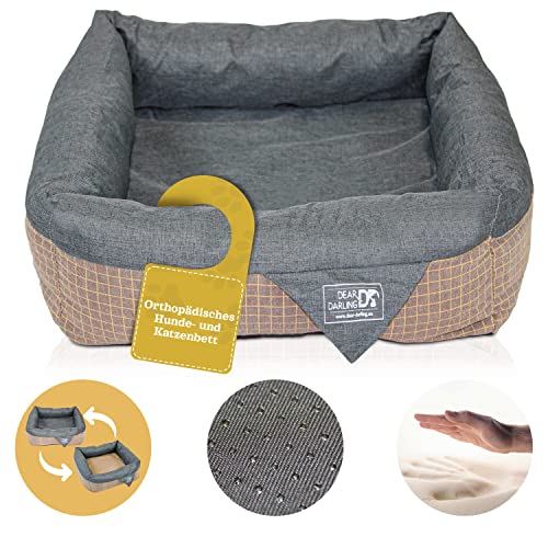 Dear Darling DD-06 Luxus Hundebett Katzenbett Braun Anthrazit Memoryschaum Matratze Katzenkörbchen Hundekörbchen Haustierbedarf Tierbedarf Tierbett (L) von Dear Darling