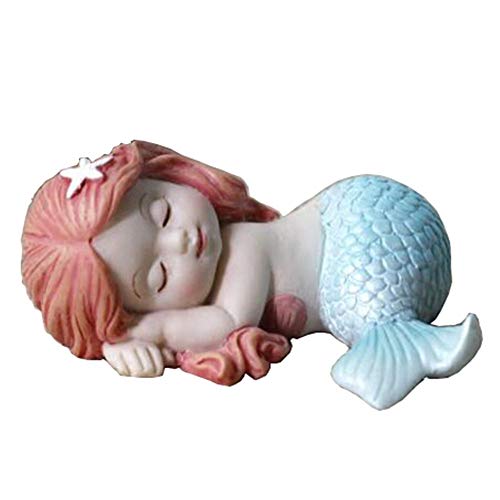 Miniatur-Statue für Feengarten und Aquarien, schlafende Meerjungfrau, aus Kunstharz, Blau Miniatur-Statue für Feengarten und Aquarien, schlafende Meerjungfrau, aus Kunstharz, Blau von Dearjana