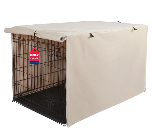 Deblue Strapazierfähige Abdeckung für Hundekäfige, Privatsphäre, universal, passend für 91,4 cm Drahtkäfig, Polyester-Kistenabdeckung, passend für 1, 2, 3 Türen, Hellbraun Deblue Strapazierfähige Abdeckung für Hundekäfige, Privatsphäre, universal, passend für 91,4 cm Drahtkäfig, Polyester-Kistenabdeckung, passend für 1, 2, 3 Türen, Hellbraun von Deblue