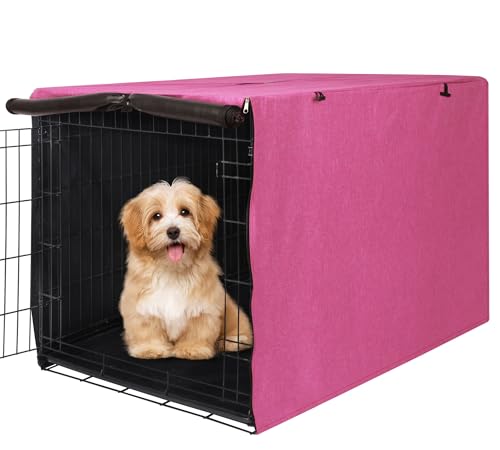Deblue Strapazierfähige Abdeckung für Hundekäfige, Privatsphäre, universal, passend für 91,4 cm Drahtkäfig, Polyester-Kistenabdeckung, passend für 1-, 2-, 3-türige Käfige, Rosa Deblue Strapazierfähige Abdeckung für Hundekäfige, Privatsphäre, universal, passend für 91,4 cm Drahtkäfig, Polyester-Kistenabdeckung, passend für 1-, 2-, 3-türige Käfige, Rosa von Deblue