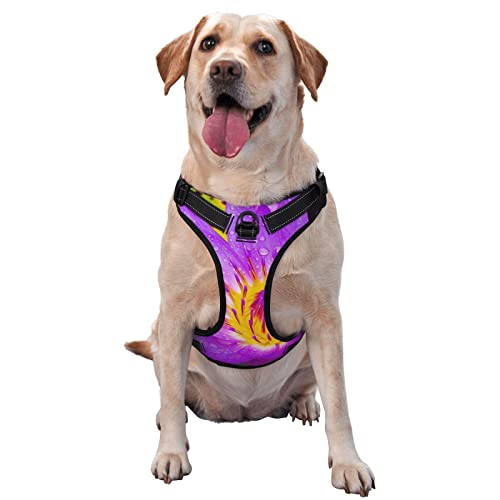 Hundegeschirr, Seerosen-Druck, kein Ziehen, verstellbar, reflektierend, Haustier-Oxford-Weste, einfach anzuziehen, Violett Hundegeschirr, Seerosen-Druck, kein Ziehen, verstellbar, reflektierend, Haustier-Oxford-Weste, einfach anzuziehen, Violett von Debou