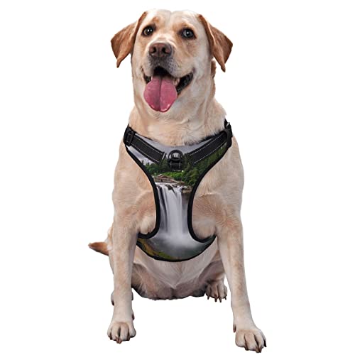 Hundegeschirr, bedruckt, gegen Ziehen, verstellbar, reflektierend, Oxford-Weste, einfach anzuziehen, Berg und Wasserfall Hundegeschirr, bedruckt, gegen Ziehen, verstellbar, reflektierend, Oxford-Weste, einfach anzuziehen, Berg und Wasserfall von Debou