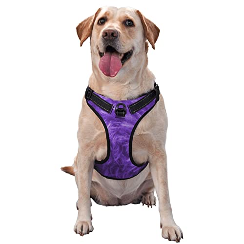 Hundegeschirr, bedruckt, kein Ziehen, reflektierend, für kleine, mittelgroße und große Hunde, Violett Hundegeschirr, bedruckt, kein Ziehen, reflektierend, für kleine, mittelgroße und große Hunde, Violett von Debou