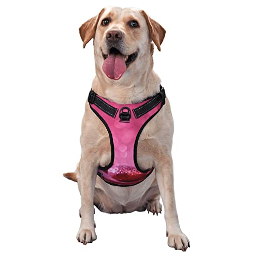 Hundegeschirr, bedruckt, kein Ziehen, verstellbar, reflektierend, Hundegeschirr, Oxford-Weste, leicht anzuziehen, Rosa Hundegeschirr, bedruckt, kein Ziehen, verstellbar, reflektierend, Hundegeschirr, Oxford-Weste, leicht anzuziehen, Rosa von Debou