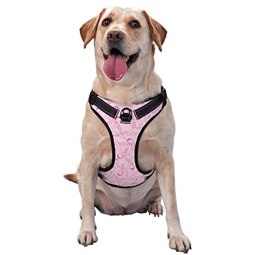 Hundegeschirr, mit pinkem Schleifenmuster, bedruckt, kein Ziehen, verstellbar, reflektierend, Haustier-Oxford-Weste, einfach anzuziehen Hundegeschirr, mit pinkem Schleifenmuster, bedruckt, kein Ziehen, verstellbar, reflektierend, Haustier-Oxford-Weste, einfach anzuziehen von Debou