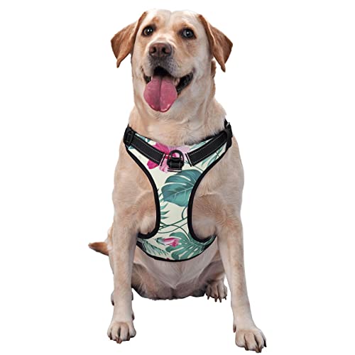 Hundegeschirr mit Palmenblatt-Aufdruck, kein Ziehen, verstellbar, reflektierend, Haustier-Oxford-Weste, einfach anzuziehen Hundegeschirr mit Palmenblatt-Aufdruck, kein Ziehen, verstellbar, reflektierend, Haustier-Oxford-Weste, einfach anzuziehen von Debou