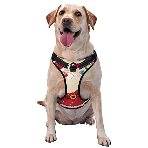 Hundegeschirr mit Weihnachtsmann-Motiv, kein Ziehen, reflektierend, für kleine, mittelgroße und große Hunde Hundegeschirr mit Weihnachtsmann-Motiv, kein Ziehen, reflektierend, für kleine, mittelgroße und große Hunde von Debou