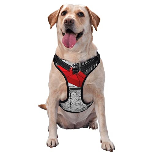 Hundegeschirr mit rotem Regenschirm, kein Ziehen, reflektierend, für kleine, mittelgroße und große Hunde Hundegeschirr mit rotem Regenschirm, kein Ziehen, reflektierend, für kleine, mittelgroße und große Hunde von Debou