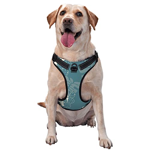Luxuriöses Hundegeschirr mit niedlichem Blättermuster, kein Ziehen, kein Würgen, reflektierende Hundeweste, für kleine, mittelgroße und große Hunde Luxuriöses Hundegeschirr mit niedlichem Blättermuster, kein Ziehen, kein Würgen, reflektierende Hundeweste, für kleine, mittelgroße und große Hunde von Debou