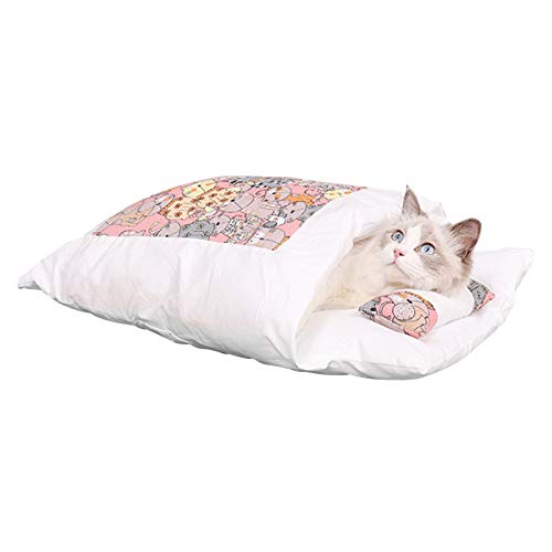 Decdeal Haustier Schlafbett Katze Hund Waschbar Abnehmbare Anti-Rutsch- und superwarme Haustierhöhle mit Reißverschluss Ultra für Hundebett von Decdeal