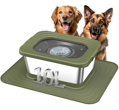 Decflow 10L Edelstahl Hund Wassernapf, Kein Verschütten Anti-Splash Hundenäpfe mit XXL-Silikonmatte, auslaufsicherer langsamer Feeder für unordentliche Trinker, robuste Haustiernäpfe für den Innen Decflow 10L Edelstahl Hund Wassernapf, Kein Verschütten Anti-Splash Hundenäpfe mit XXL-Silikonmatte, auslaufsicherer langsamer Feeder für unordentliche Trinker, robuste Haustiernäpfe für den Innen von Decflow