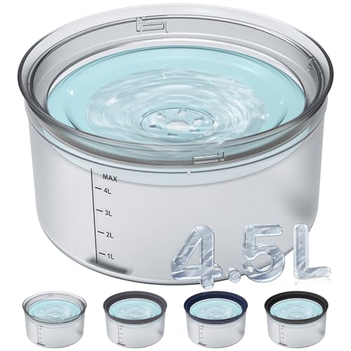 Decflow Wassernapf für Hunde, kein Verschütten, 4,5 l, großes Fassungsvermögen, auslaufsicher, mit transparenter schwimmender Scheibe, spritzwassergeschützt, langsames Trinken, tropffreier Napf für Decflow Wassernapf für Hunde, kein Verschütten, 4,5 l, großes Fassungsvermögen, auslaufsicher, mit transparenter schwimmender Scheibe, spritzwassergeschützt, langsames Trinken, tropffreier Napf für von Decflow