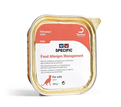 SPECIFIC® Food Allergen Management (FDW) 7 x 100 g - Hypoallergenes Nassfutter für Katzen - Lamm & Reis - Kupfer & Zink - Für Katzen mit Futtermittelunverträglichkeiten - DECHRA Veterinary Products von SPECIFIC
