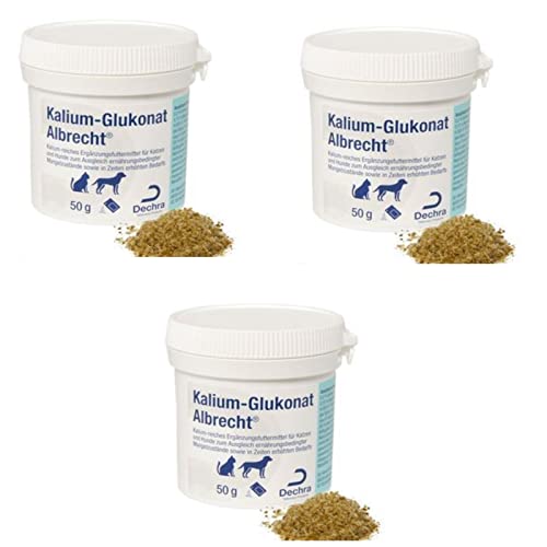 Dechra - Kalium-Glukonat Albrecht Ergänzungsfuttermittel für Katzen und Hunde - Bundle - 3 x 50g von Dechra
