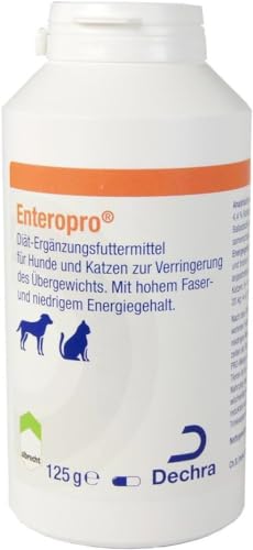 Dechra Enteropro Wegerich-Samen | 250 Kapseln | Diät-Ergänzungsfuttermittel für Hunde und Katzen | Kann zur Verringerung des Übergewichts beitragen | Mit hohem Fasergehalt von Dechra
